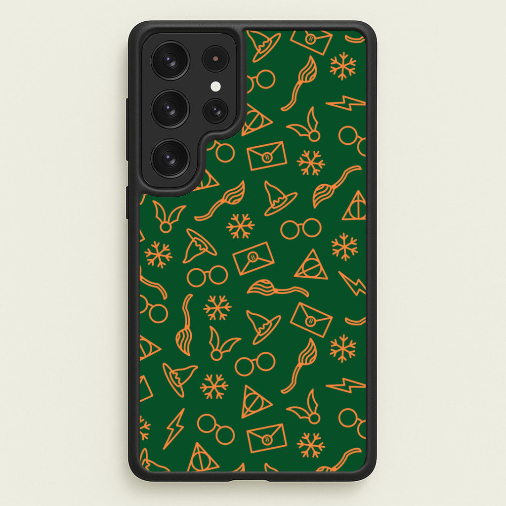 Christmas Wizard Icons Pattern Galaxy S22 Ultra Case