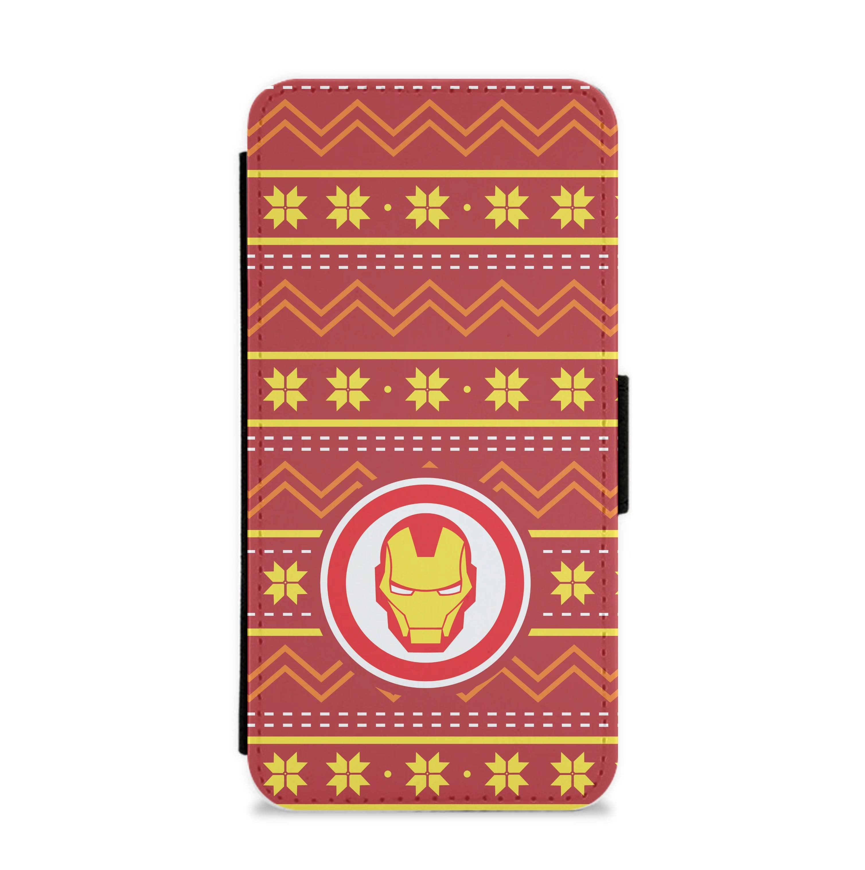 Iron Christmas Pattern Flip / Wallet Phone Case