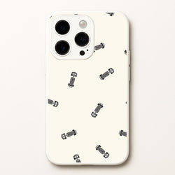 Race Cars Pattern Off White iPhone 14 Pro Max Case