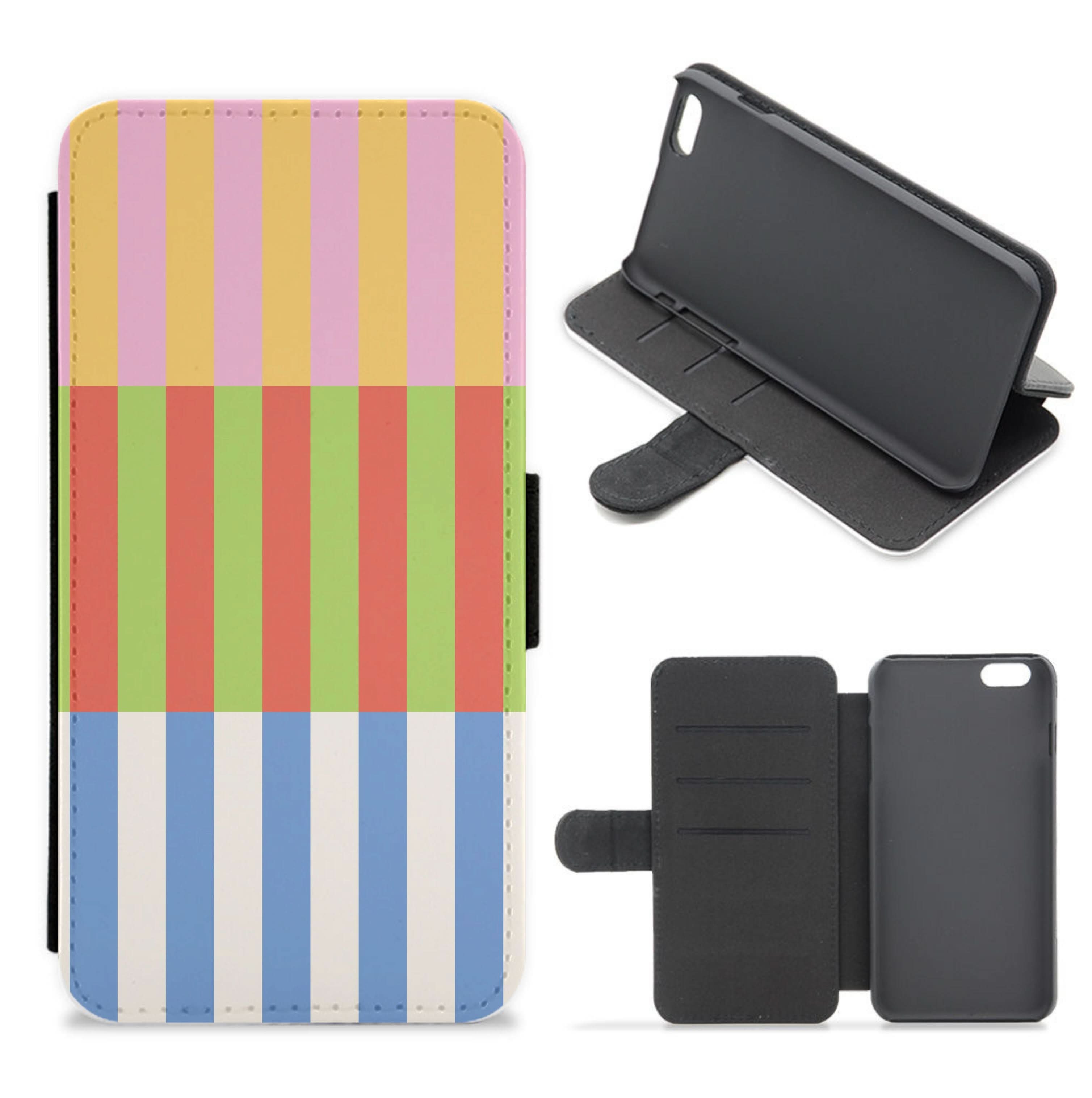 Colourful Stripes Pattern Flip / Wallet Phone Case