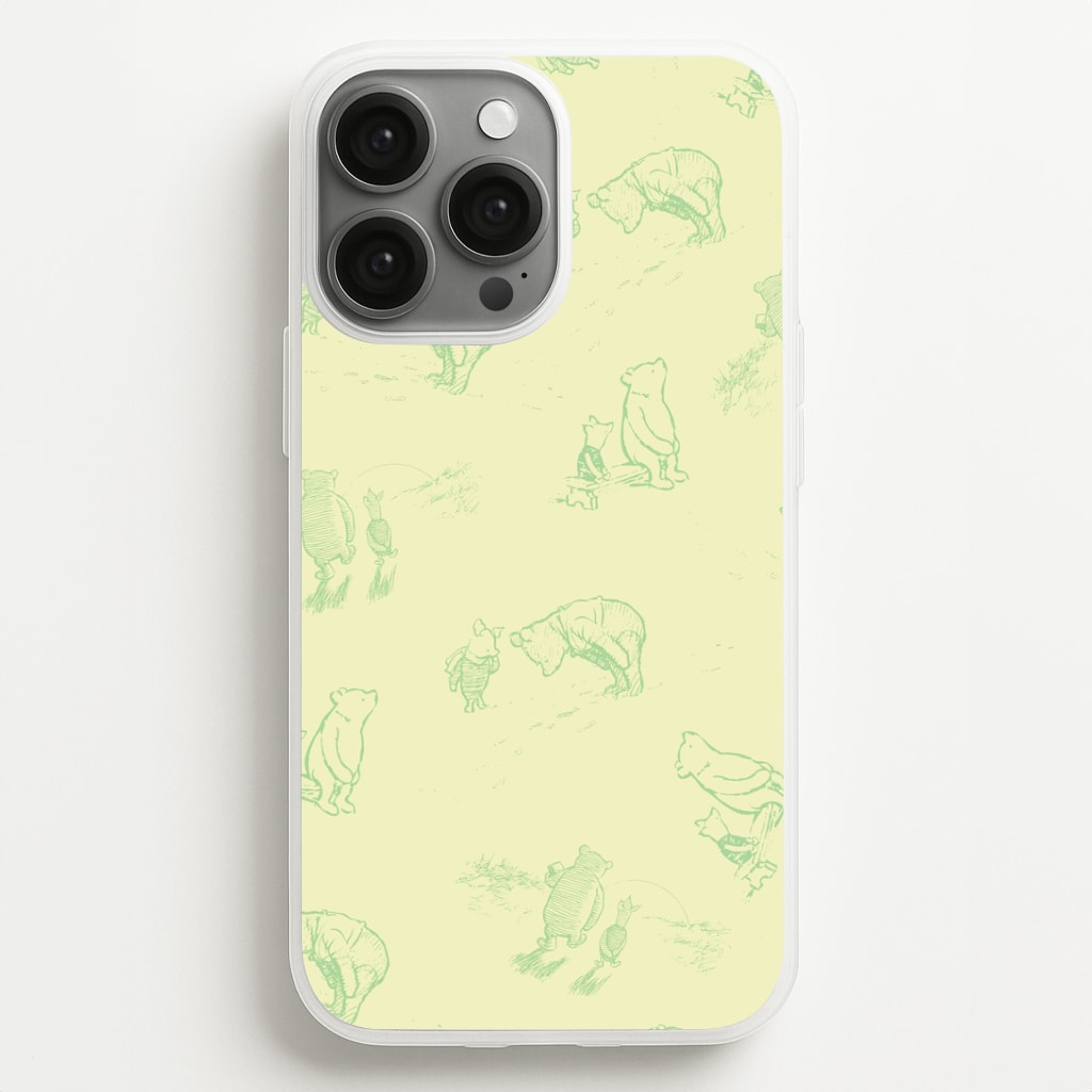 Sketched Winnie Pattern iPhone 13 Pro Case