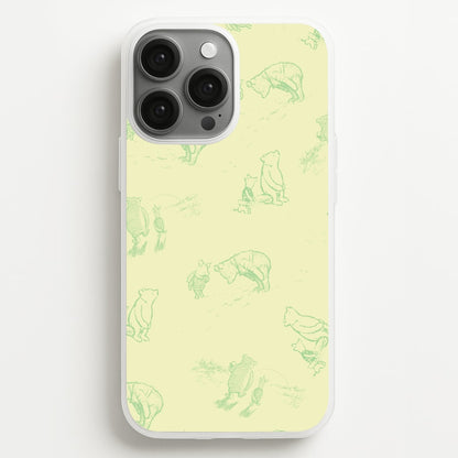 Sketched Winnie Pattern iPhone 13 Pro Case