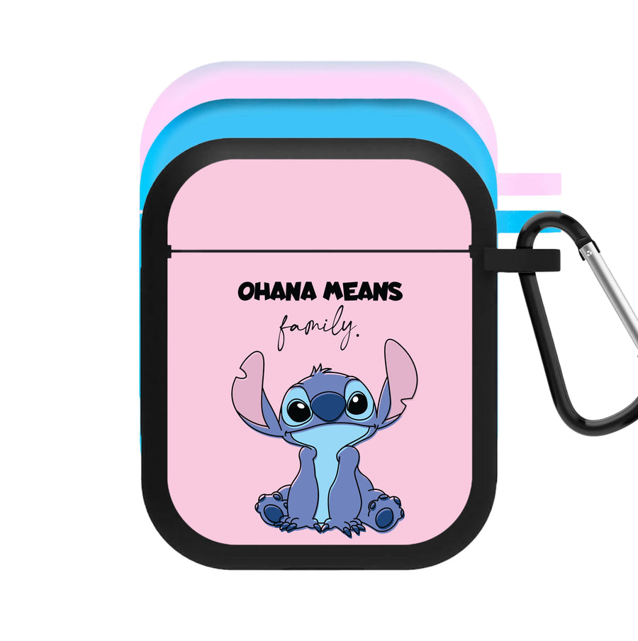 Ohana Means Family Pink AirPods Case