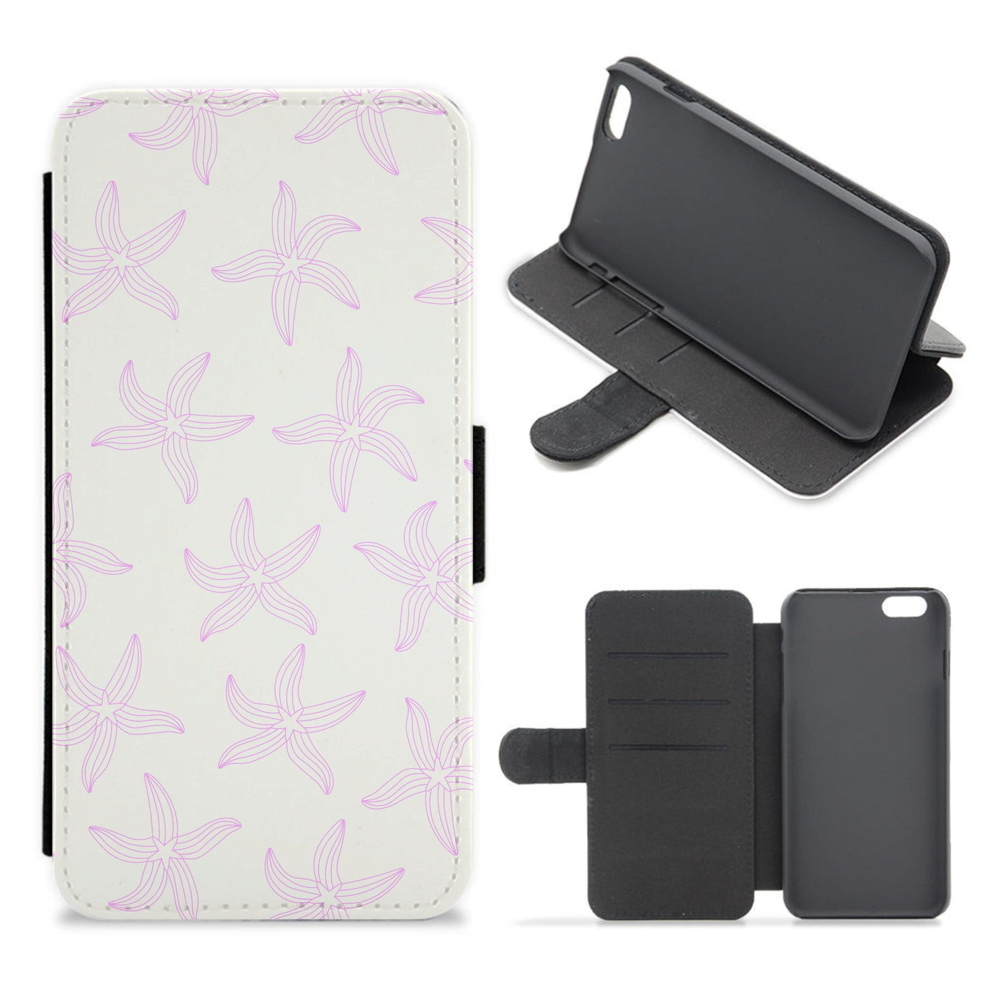 Starfish Pattern - Sealife Flip / Wallet Phone Case