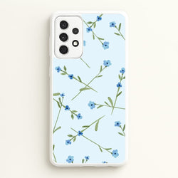 Baby Blue Floral Pattern Galaxy A52 / A52s Case