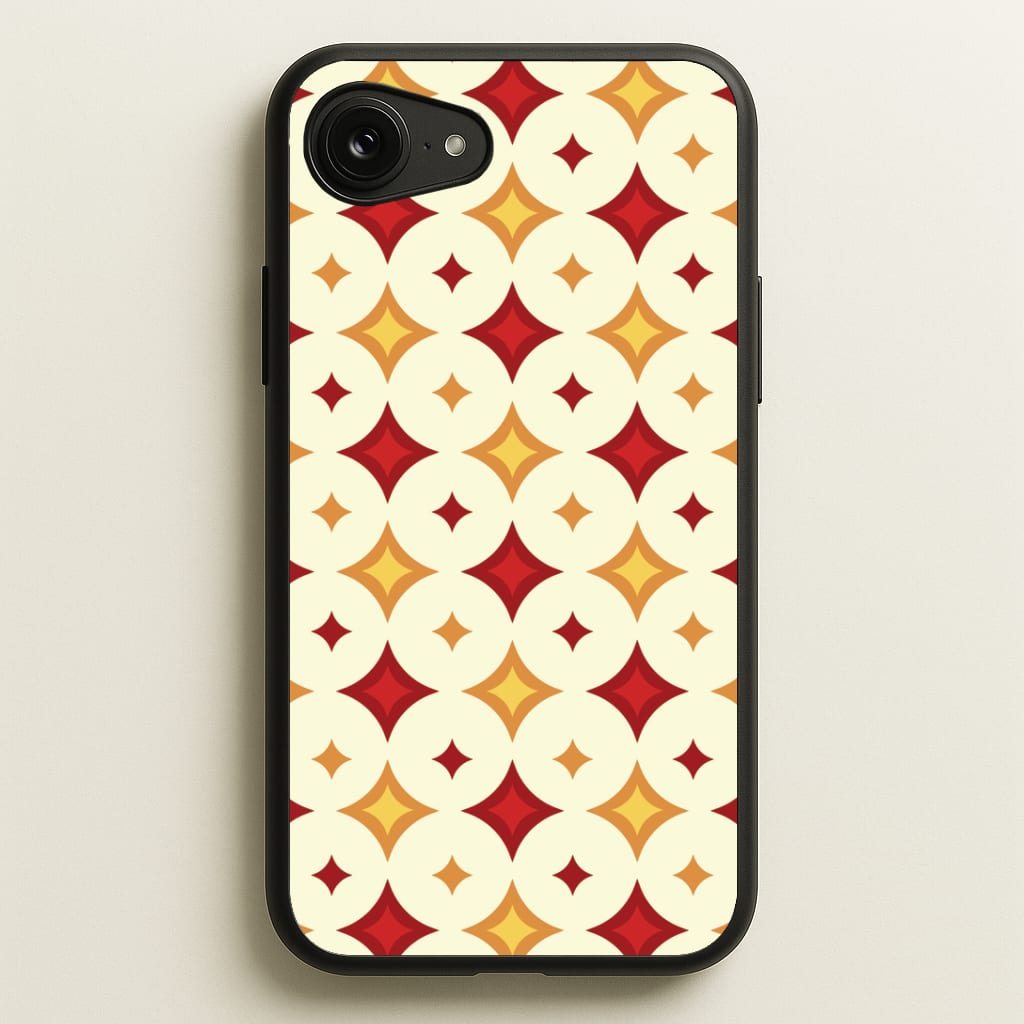 Geometric Christmas Stars Pattern iPhone 16e Case