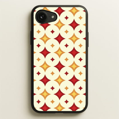 Geometric Christmas Stars Pattern iPhone 16e Case