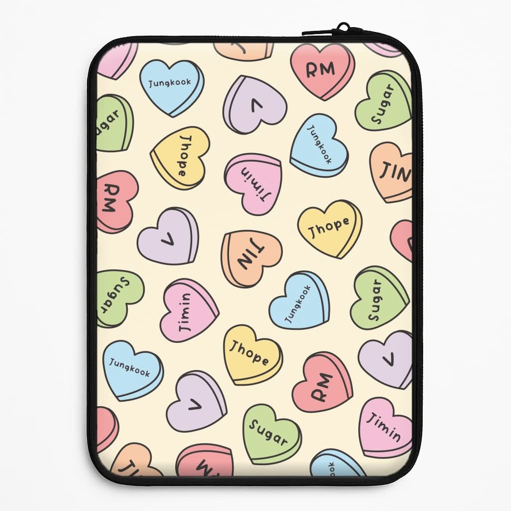 K-Pop Band Members Love Hearts Pattern Laptop Sleeve