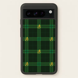 Superhero Team Green Tartan Pattern Google Pixel 8 Pro Case