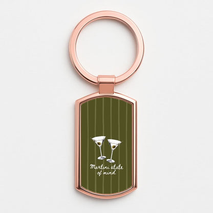 Martini State Of Mind Rose Gold Keyring