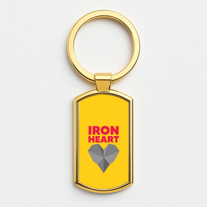 Metal Heart Gold Keyring