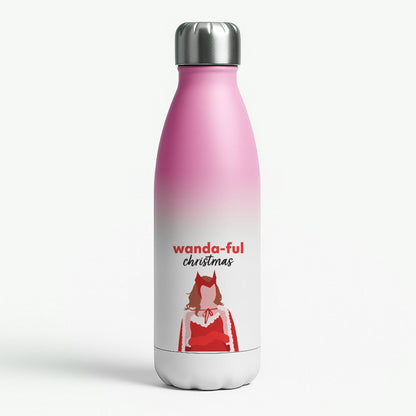 Wanda-ful Christmas Pink Water Bottle