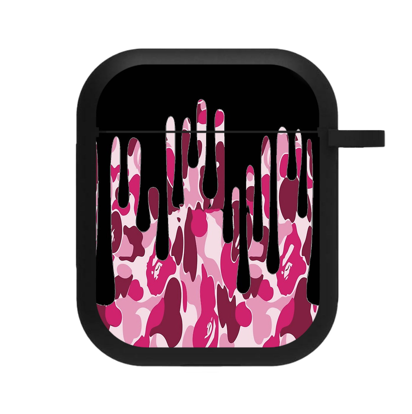 Kylie Jenner - Black & Pink Camo Dripping Cosmetics AirPods Case