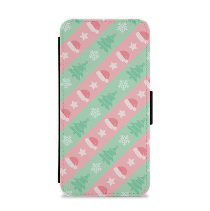 Hats And Trees Pattern Flip / Wallet Phone Case