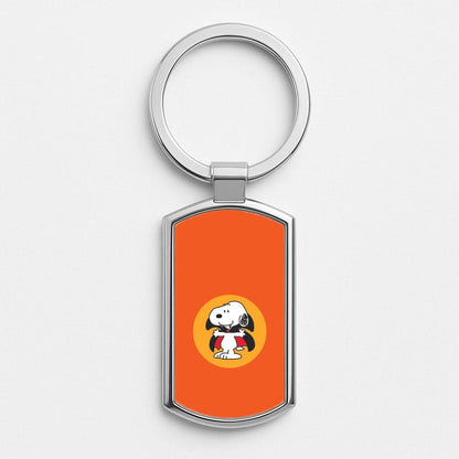 Cartoon Beagle Vampire Silver Metal Keyring
