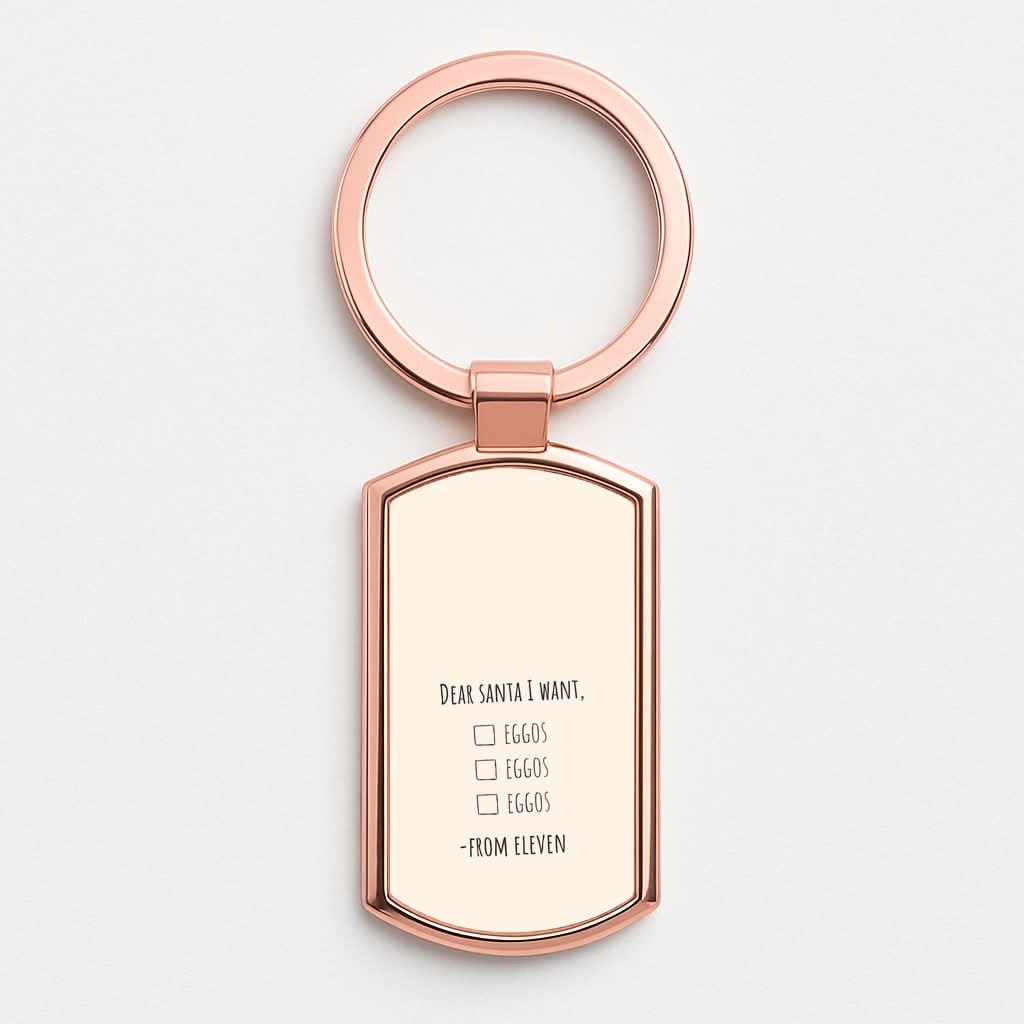 Eleven's Christmas List Rose Gold Keyring