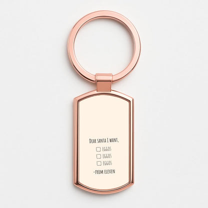 Eleven's Christmas List Rose Gold Keyring