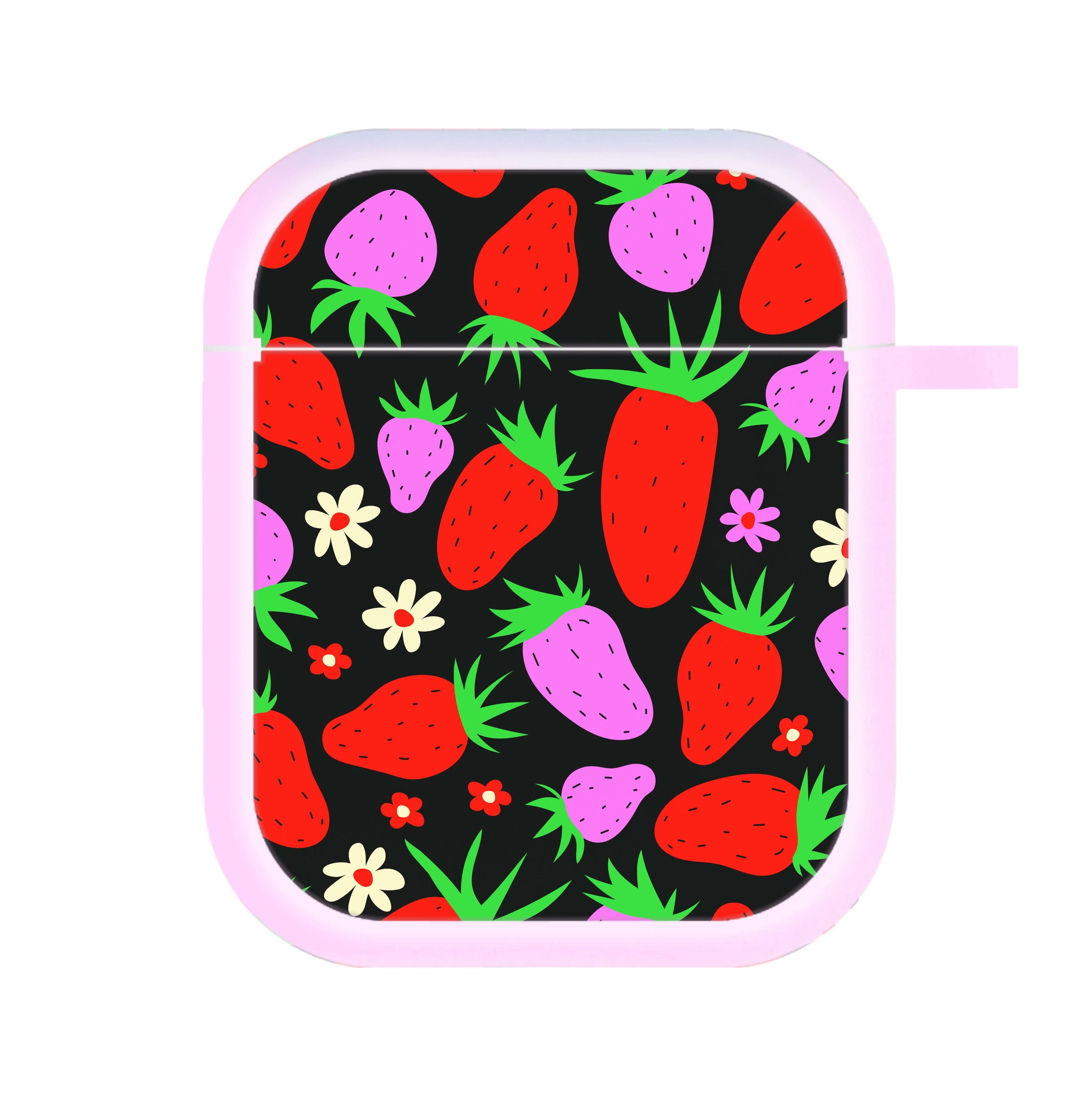 Abstract Strawberries Pattern AirPods Case