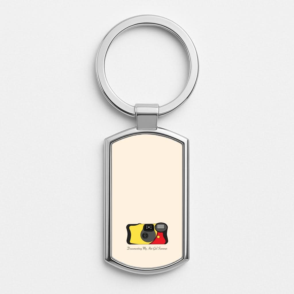 Documenting My Hot Girl Summer Camera Silver Metal Keyring
