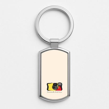 Documenting My Hot Girl Summer Camera Silver Metal Keyring