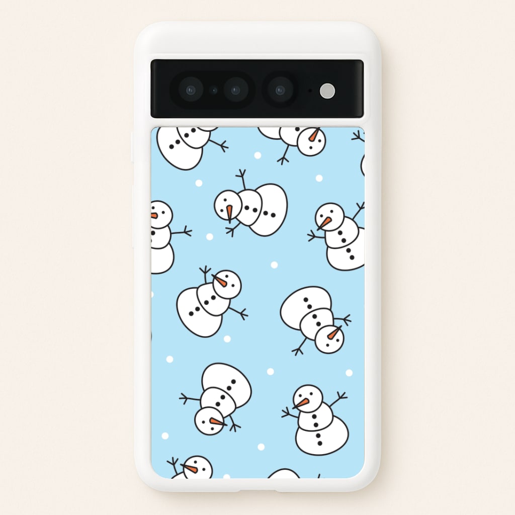 Cartoon Snowmen Pattern Google Pixel 7 Pro Case