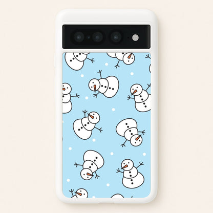 Cartoon Snowmen Pattern Google Pixel 7 Pro Case