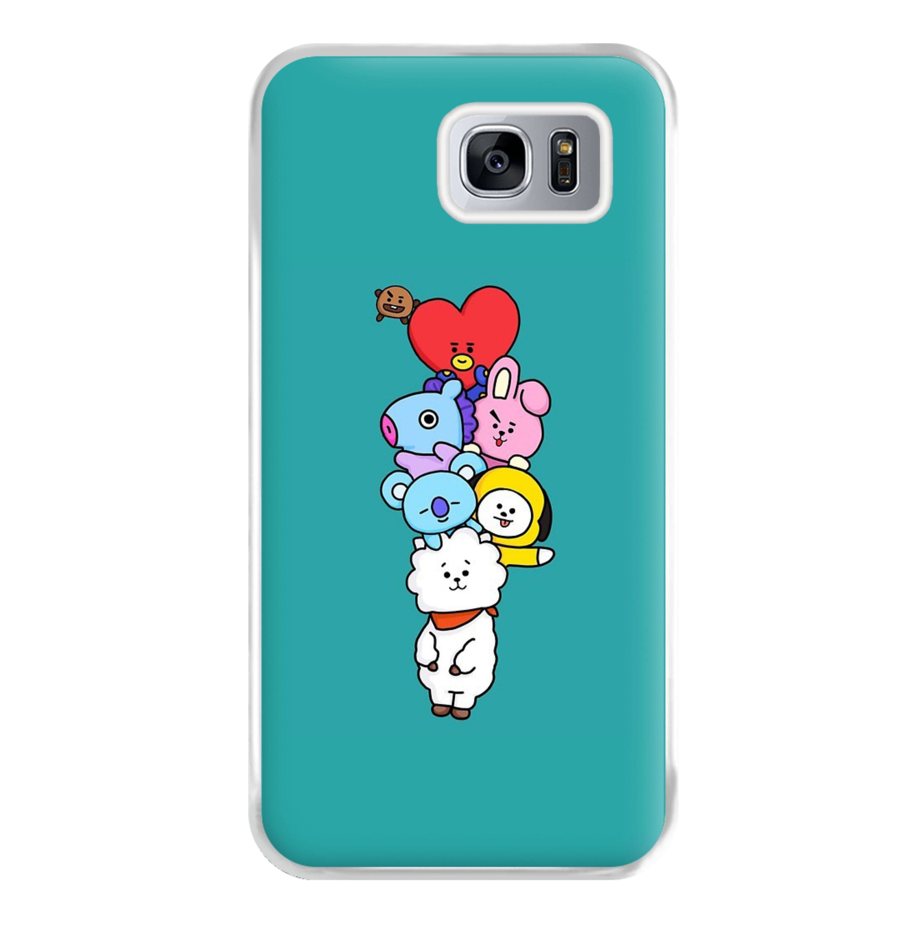 Green BT21 - RJ, Mang, Koya, Chimmy, Cooky, Shooky, Tata - K Pop Phone Case