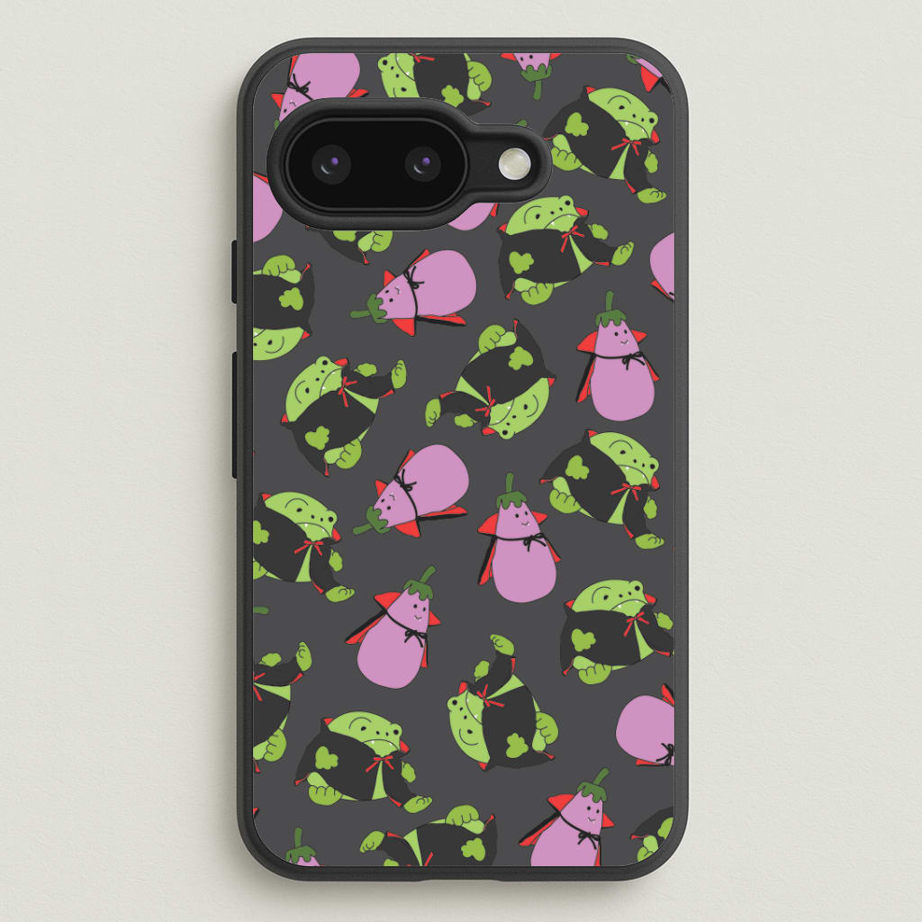 Vampire Frogs And Vegetables Pattern - Halloween Google Pixel 9a Case