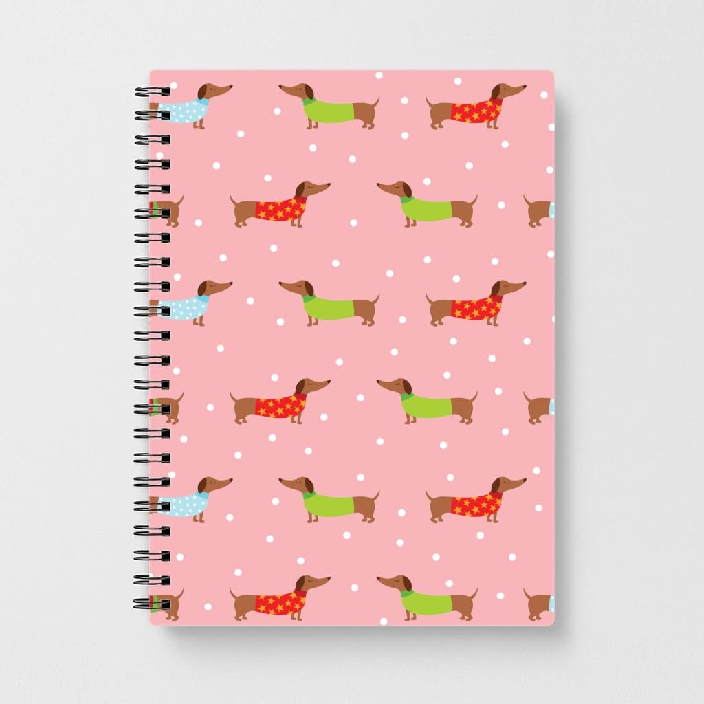 Christmas Jumpers Dachshund Pattern Notebook