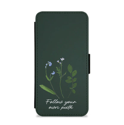 Follow Your Own Path Dark Green Flip / Wallet Phone Case