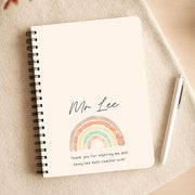 Beige Personalised Teacher Rainbow  Notebook 3