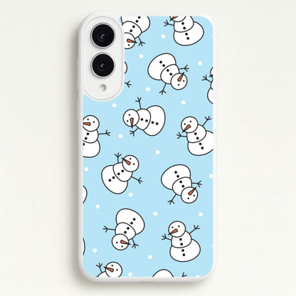 Cartoon Snowmen Pattern Galaxy S25 Edge Case