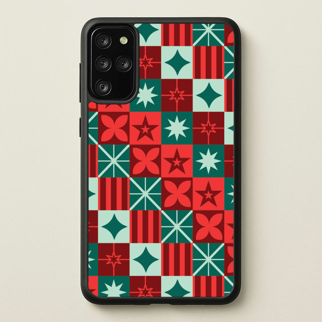 Geometric Square Christmas Pattern Galaxy S20 Plus Case