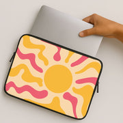 Yellow And Pink Abstract Sun Laptop Sleeve 2