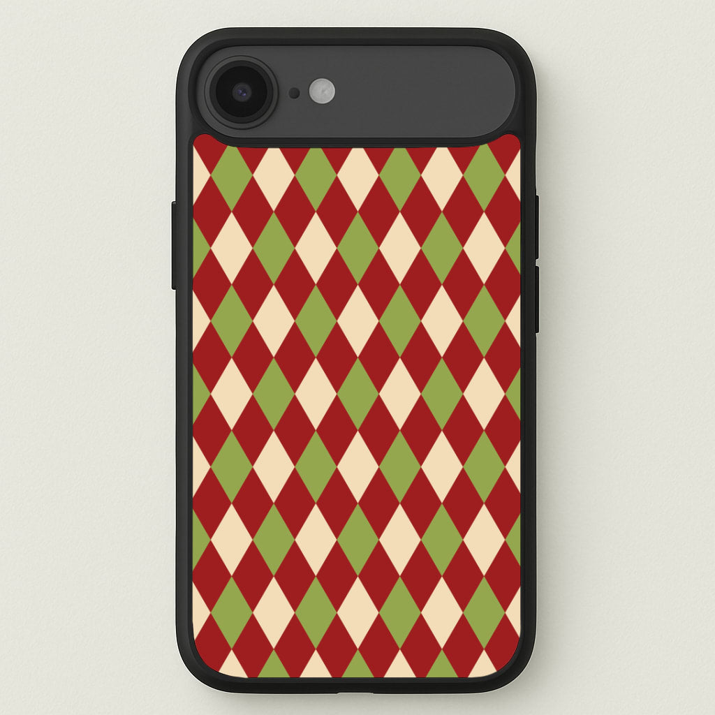 Red And Green Argyle Christmas Pattern iPhone 17 Air Case