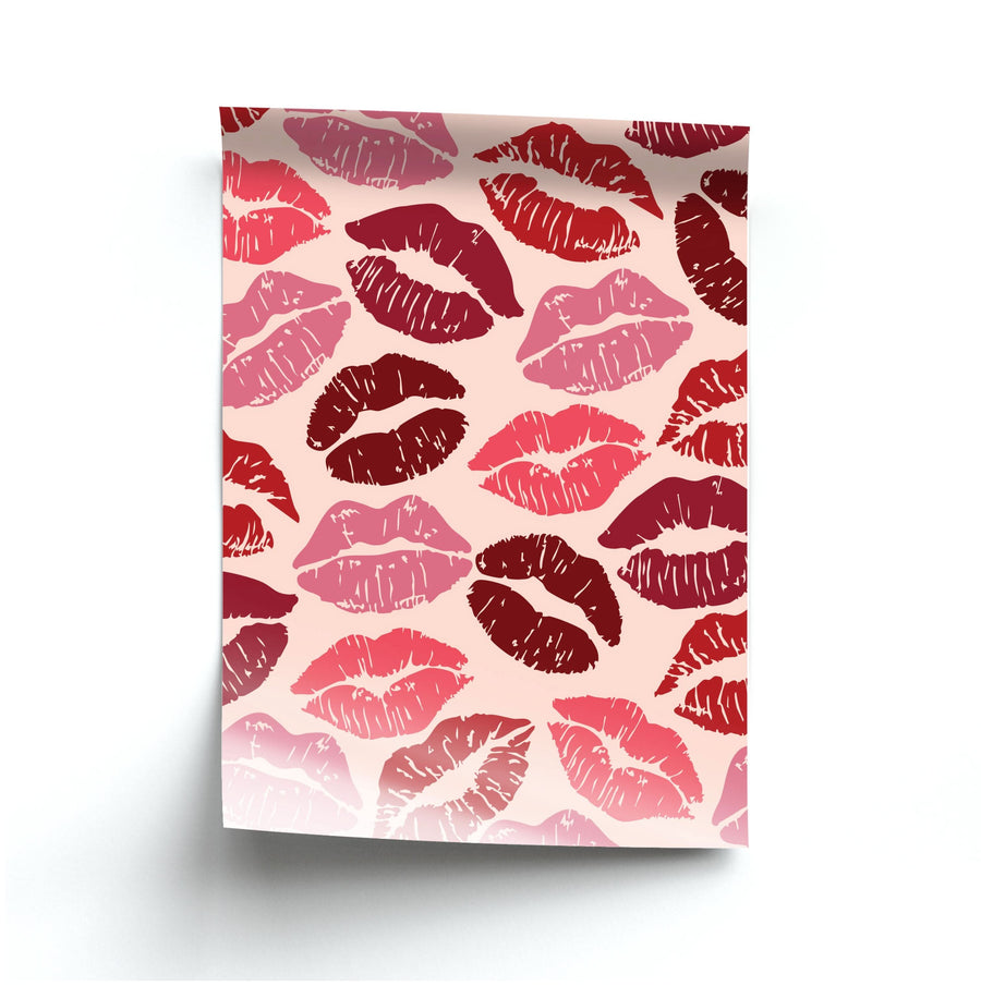 Valentine's Lips Pattern Poster