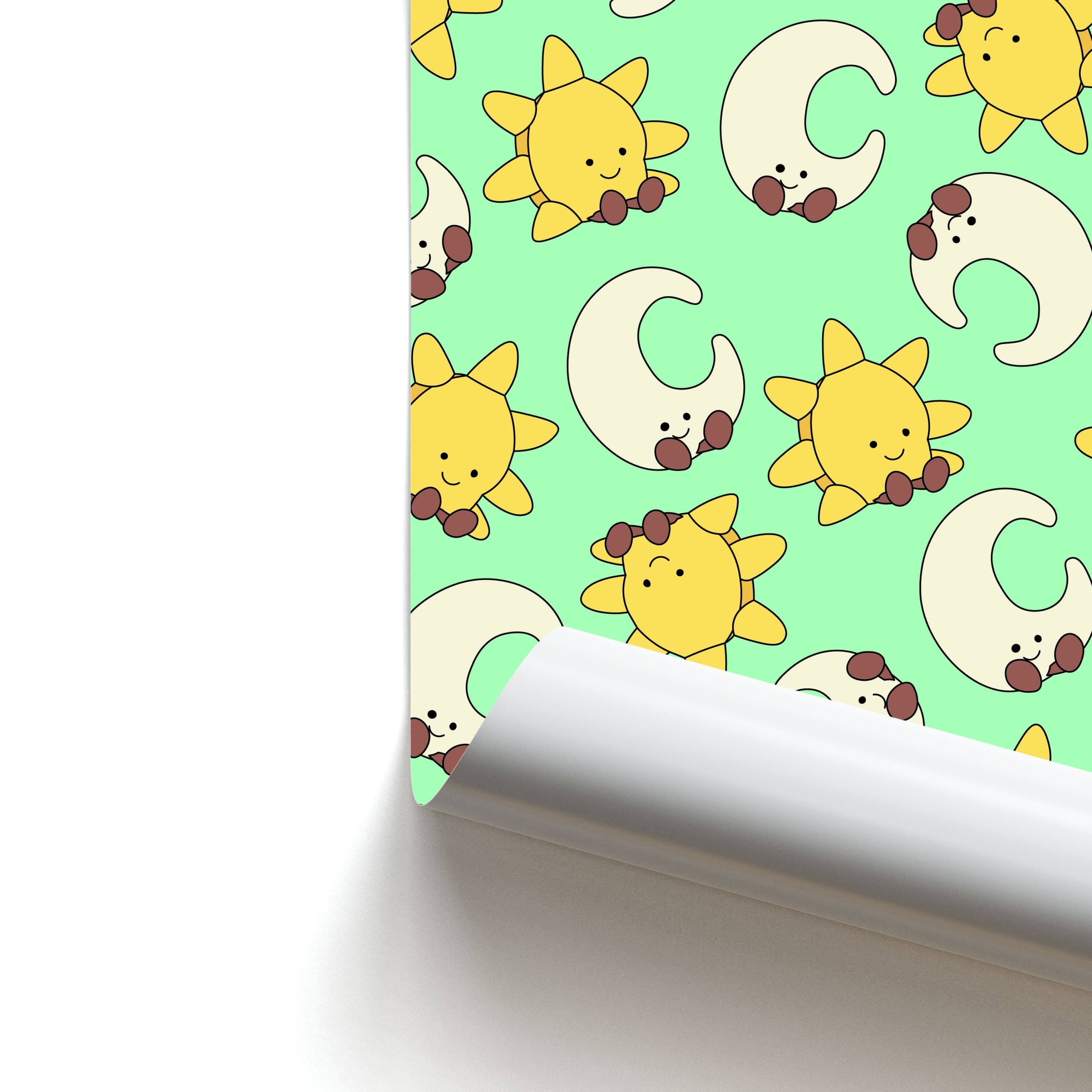 Stars And Moon Pattern - Plushy Poster