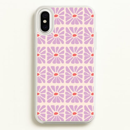 Square Abstract Flowers Mauve iPhone XS Max Case