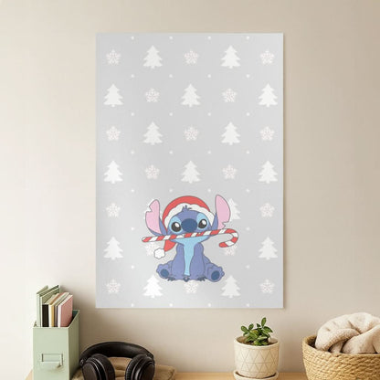 Cute Blue Alien Candycane Poster