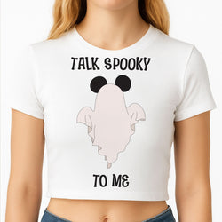 Talk Spooky To Me Mouse Ghost Crop Top