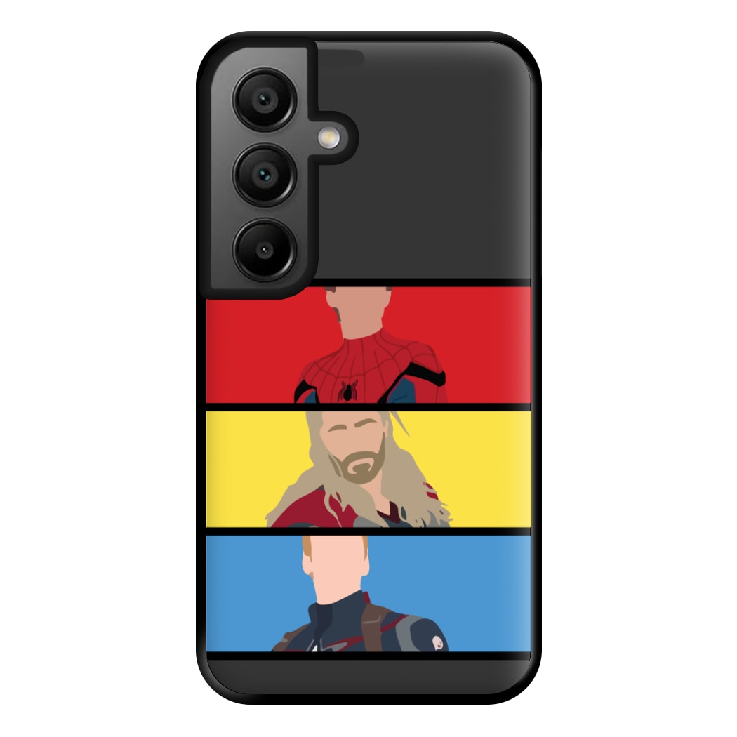 Superhero Team Red, Yellow And Blue Galaxy A55 Case