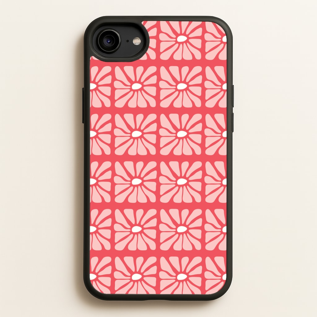 Square Abstract Flowers Pink iPhone 6 / 7 / 8 / SE Case