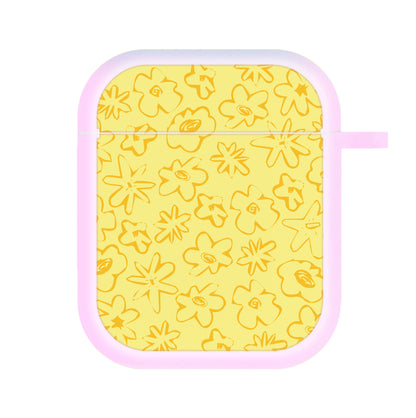 Yellow And Orange - Floral Patterns AirPods Case