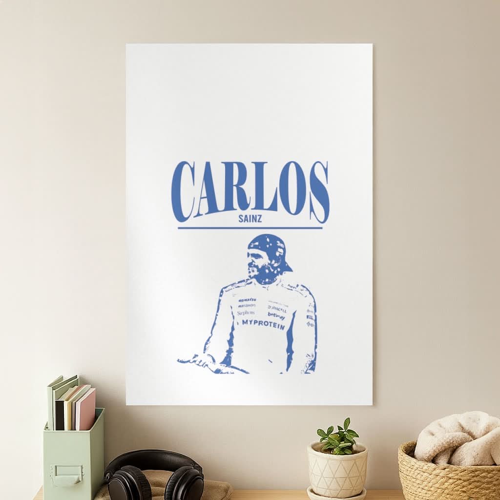 Carlos White And Blue Poster