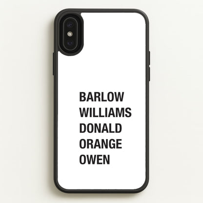 Take Band Members Names iPhone XS Max Case
