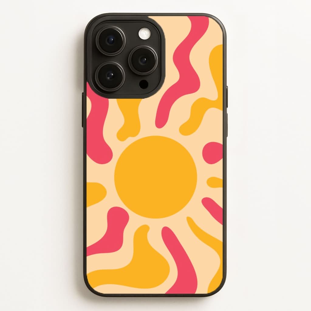 Yellow And Pink Abstract Sun Phone Case