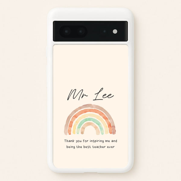 Biege Personalised Teacher Rainbow  Google Pixel 7 Case