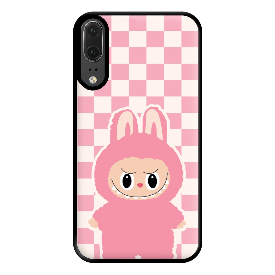 Checkered Cute Pink Monster  Huawei P20 Case