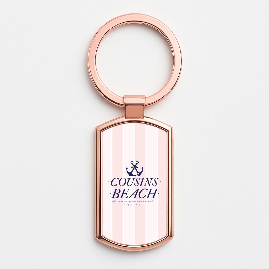 Stripes Cousin Beach Rose Gold Keyring