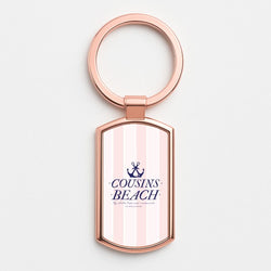 Stripes Cousin Beach Rose Gold Keyring